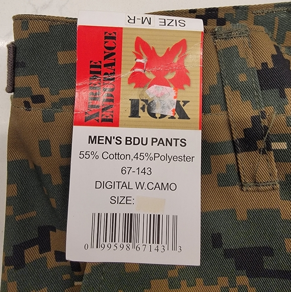 FOX COMBAT Outdoor Digital Camo Cargo Trouser Adjustable Waistband Pants - Picture 10 of 15